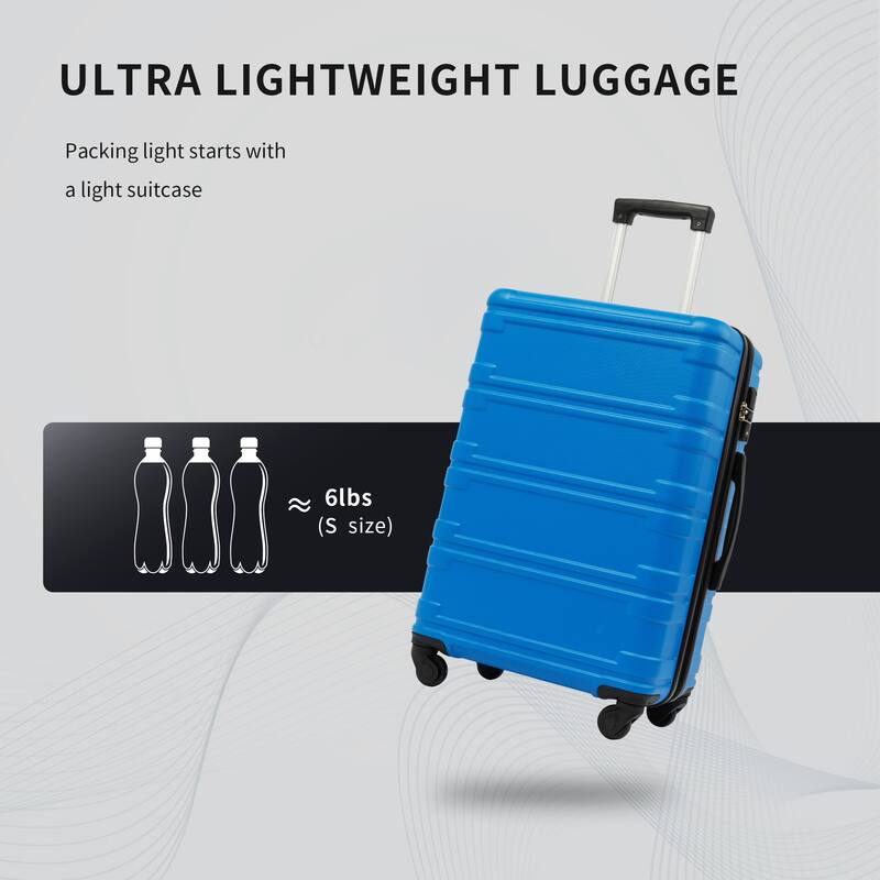 Smart Luggage 3 Piece Set Hardshell Lightweight TSA Lock with 360